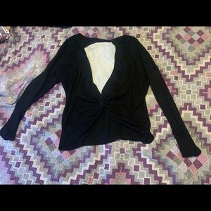 Open long sleeved black shirt